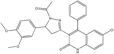 3-{1-acetyl-5-[3,4-bis(methyloxy)phenyl]-4,5-dihydro-1H-pyrazol-3-yl}-6-chloro-4-phenylquinolin-2(1H)-one