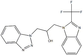 1-(1H-1,2,3-benzotriazol-1-yl)-3-[2-(trifluoromethyl)-1H-benzimidazol-1-yl]-2-propanol Structure