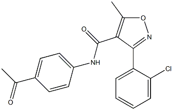 N-(4-acetylphenyl)-3-(2-chlorophenyl)-5-methyl-4-isoxazolecarboxamide Structure