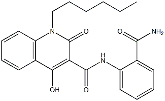 N-[2-(aminocarbonyl)phenyl]-1-hexyl-4-hydroxy-2-oxo-1,2-dihydroquinoline-3-carboxamide