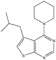 5-isobutyl-4-(1-piperidinyl)thieno[2,3-d]pyrimidine Struktur
