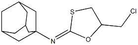 N-(1-adamantyl)-N-[5-(chloromethyl)-1,3-oxathiolan-2-ylidene]amine Struktur