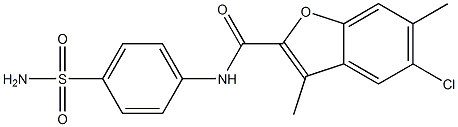N-[4-(aminosulfonyl)phenyl]-5-chloro-3,6-dimethyl-1-benzofuran-2-carboxamide