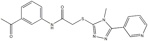 N-(3-acetylphenyl)-2-[(4-methyl-5-pyridin-3-yl-4H-1,2,4-triazol-3-yl)sulfanyl]acetamide Structure