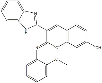 3-(1H-benzimidazol-2-yl)-2-[(2-methoxyphenyl)imino]-2H-chromen-7-ol Structure