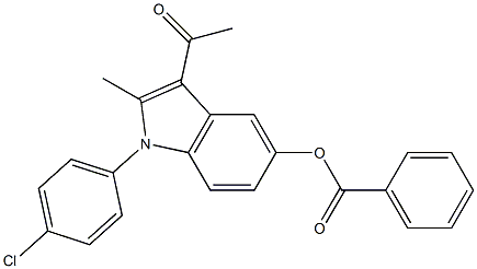 3-acetyl-1-(4-chlorophenyl)-2-methyl-1H-indol-5-yl benzoate Struktur