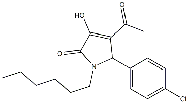 4-acetyl-5-(4-chlorophenyl)-1-hexyl-3-hydroxy-1,5-dihydro-2H-pyrrol-2-one 结构式