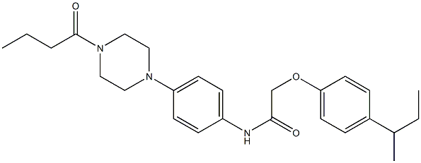 2-(4-sec-butylphenoxy)-N-[4-(4-butyryl-1-piperazinyl)phenyl]acetamide Struktur