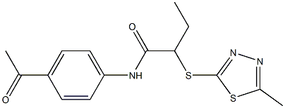 N-(4-acetylphenyl)-2-[(5-methyl-1,3,4-thiadiazol-2-yl)sulfanyl]butanamide Struktur