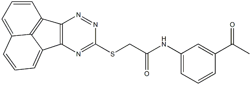 2-(acenaphtho[1,2-e][1,2,4]triazin-9-ylsulfanyl)-N-(3-acetylphenyl)acetamide 化学構造式