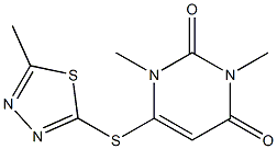 1,3-dimethyl-6-[(5-methyl-1,3,4-thiadiazol-2-yl)sulfanyl]-2,4(1H,3H)-pyrimidinedione Struktur