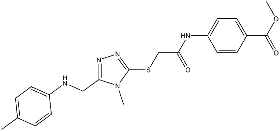 methyl 4-[({[4-methyl-5-(4-toluidinomethyl)-4H-1,2,4-triazol-3-yl]sulfanyl}acetyl)amino]benzoate Struktur