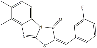 2-(3-fluorobenzylidene)-7,8-dimethyl[1,3]thiazolo[3,2-a]benzimidazol-3(2H)-one 化学構造式