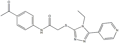 N-(4-acetylphenyl)-2-[(4-ethyl-5-pyridin-4-yl-4H-1,2,4-triazol-3-yl)sulfanyl]acetamide Struktur