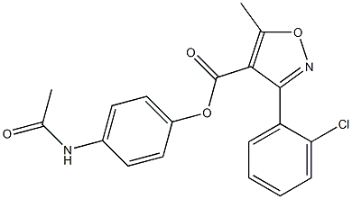 4-(acetylamino)phenyl 3-(2-chlorophenyl)-5-methyl-4-isoxazolecarboxylate Struktur