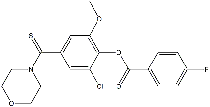 2-chloro-6-methoxy-4-(4-morpholinylcarbothioyl)phenyl 4-fluorobenzoate