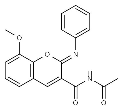 N-acetyl-8-methoxy-2-(phenylimino)-2H-chromene-3-carboxamide|