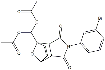 (acetyloxy)[4-(3-bromophenyl)-3,5-dioxo-10-oxa-4-azatricyclo[5.2.1.0~2,6~]dec-8-en-1-yl]methyl acetate Structure