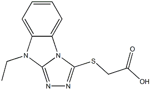 [(9-ethyl-9H-[1,2,4]triazolo[4,3-a]benzimidazol-3-yl)sulfanyl]acetic acid Struktur