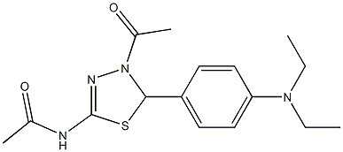 N-{4-acetyl-5-[4-(diethylamino)phenyl]-4,5-dihydro-1,3,4-thiadiazol-2-yl}acetamide|
