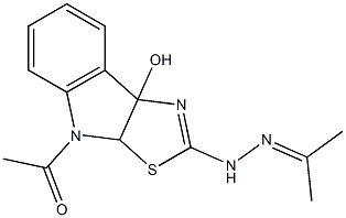 acetone (4-acetyl-8b-hydroxy-4,8b-dihydro-3aH-[1,3]thiazolo[5,4-b]indol-2-yl)hydrazone Structure