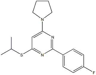 2-(4-fluorophenyl)-6-(1-pyrrolidinyl)-4-pyrimidinyl isopropyl sulfide Structure