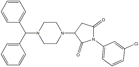 3-(4-benzhydryl-1-piperazinyl)-1-(3-chlorophenyl)-2,5-pyrrolidinedione Structure