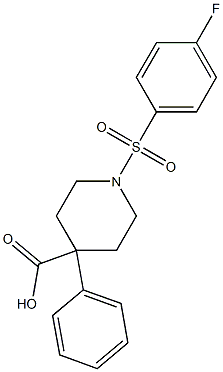 1-[(4-fluorophenyl)sulfonyl]-4-phenyl-4-piperidinecarboxylic acid Structure