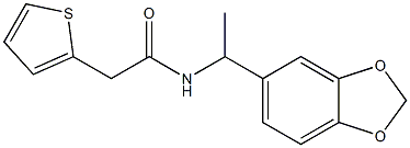 N-[1-(1,3-benzodioxol-5-yl)ethyl]-2-(2-thienyl)acetamide,,结构式