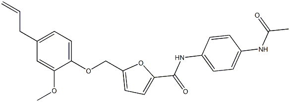 N-[4-(acetylamino)phenyl]-5-[(4-allyl-2-methoxyphenoxy)methyl]-2-furamide Struktur