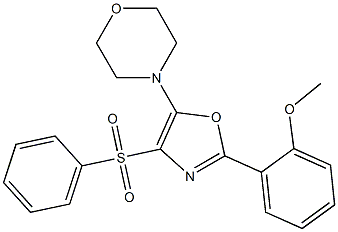4-[2-(2-methoxyphenyl)-4-(phenylsulfonyl)-1,3-oxazol-5-yl]morpholine Struktur