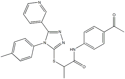 N-(4-acetylphenyl)-2-{[4-(4-methylphenyl)-5-pyridin-3-yl-4H-1,2,4-triazol-3-yl]sulfanyl}propanamide Structure