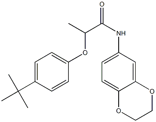2-(4-tert-butylphenoxy)-N-(2,3-dihydro-1,4-benzodioxin-6-yl)propanamide