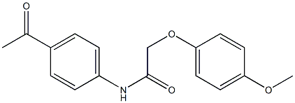 N-(4-acetylphenyl)-2-(4-methoxyphenoxy)acetamide Struktur