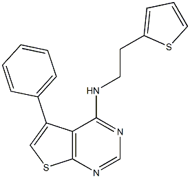 5-phenyl-N-[2-(2-thienyl)ethyl]thieno[2,3-d]pyrimidin-4-amine Struktur