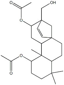 12-(acetyloxy)-13-(hydroxymethyl)-5,5,9-trimethyltetracyclo[11.2.1.0~1,10~.0~4,9~]hexadec-14-en-8-yl acetate Structure