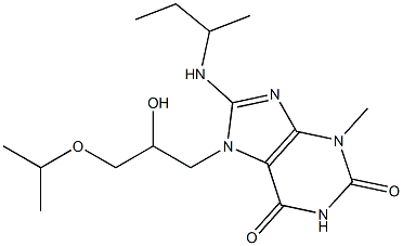 8-(sec-butylamino)-7-(2-hydroxy-3-isopropoxypropyl)-3-methyl-3,7-dihydro-1H-purine-2,6-dione Struktur