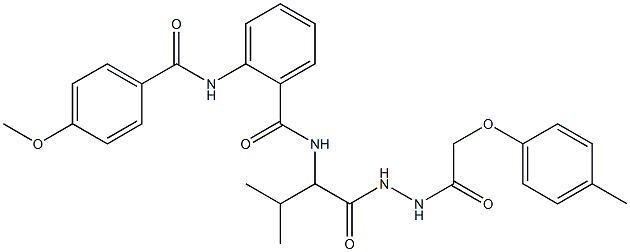2-[(4-methoxybenzoyl)amino]-N-[2-methyl-1-({2-[(4-methylphenoxy)acetyl]hydrazino}carbonyl)propyl]benzamide