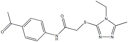 N-(4-acetylphenyl)-2-[(4-ethyl-5-methyl-4H-1,2,4-triazol-3-yl)sulfanyl]acetamide Struktur