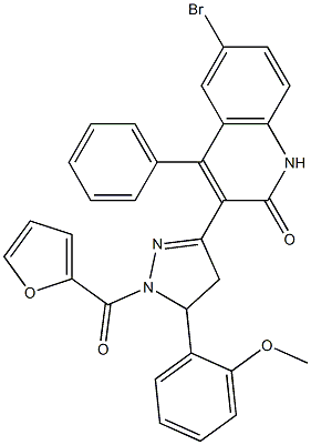 6-bromo-3-[1-(2-furoyl)-5-(2-methoxyphenyl)-4,5-dihydro-1H-pyrazol-3-yl]-4-phenyl-2(1H)-quinolinone
