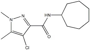 4-chloro-N-cycloheptyl-1,5-dimethyl-1H-pyrazole-3-carboxamide Structure