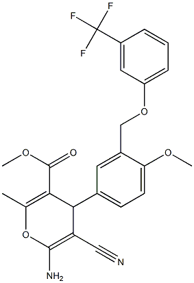  methyl 6-amino-5-cyano-4-(4-methoxy-3-{[3-(trifluoromethyl)phenoxy]methyl}phenyl)-2-methyl-4H-pyran-3-carboxylate