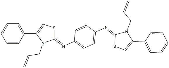 N-(3-allyl-4-phenyl-1,3-thiazol-2(3H)-ylidene)-N-{4-[(3-allyl-4-phenyl-1,3-thiazol-2(3H)-ylidene)amino]phenyl}amine 结构式