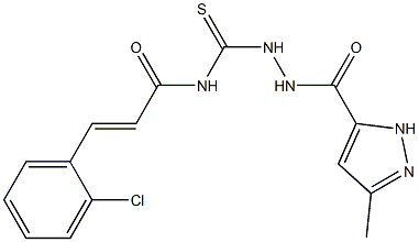 (E)-3-(2-chlorophenyl)-N-({2-[(3-methyl-1H-pyrazol-5-yl)carbonyl]hydrazino}carbothioyl)-2-propenamide|