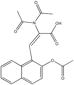 (E)-3-[2-(acetyloxy)-1-naphthyl]-2-(diacetylamino)-2-propenoic acid 化学構造式