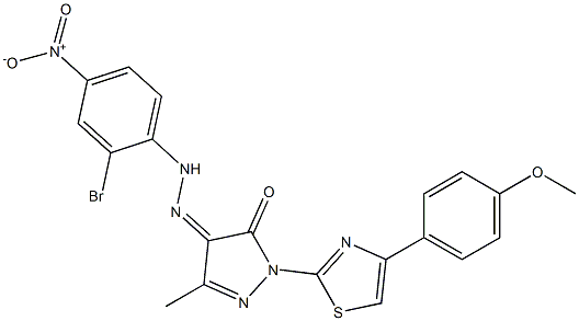1-[4-(4-methoxyphenyl)-1,3-thiazol-2-yl]-3-methyl-1H-pyrazole-4,5-dione 4-[N-(2-bromo-4-nitrophenyl)hydrazone]
