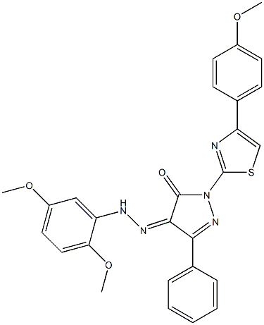 1-[4-(4-methoxyphenyl)-1,3-thiazol-2-yl]-3-phenyl-1H-pyrazole-4,5-dione 4-[N-(2,5-dimethoxyphenyl)hydrazone]