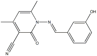 1-{[(E)-(3-hydroxyphenyl)methylidene]amino}-4,6-dimethyl-2-oxo-1,2-dihydro-3-pyridinecarbonitrile Structure