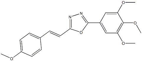 2-[(E)-2-(4-methoxyphenyl)ethenyl]-5-(3,4,5-trimethoxyphenyl)-1,3,4-oxadiazole Struktur