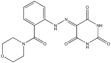 2,4,5,6(1H,3H)-pyrimidinetetrone 5-{N-[2-(4-morpholinylcarbonyl)phenyl]hydrazone} Structure